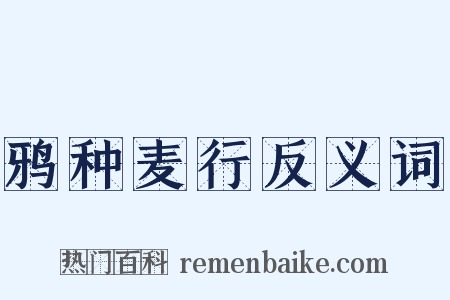 鸦种麦行反义词是什么意思的图片